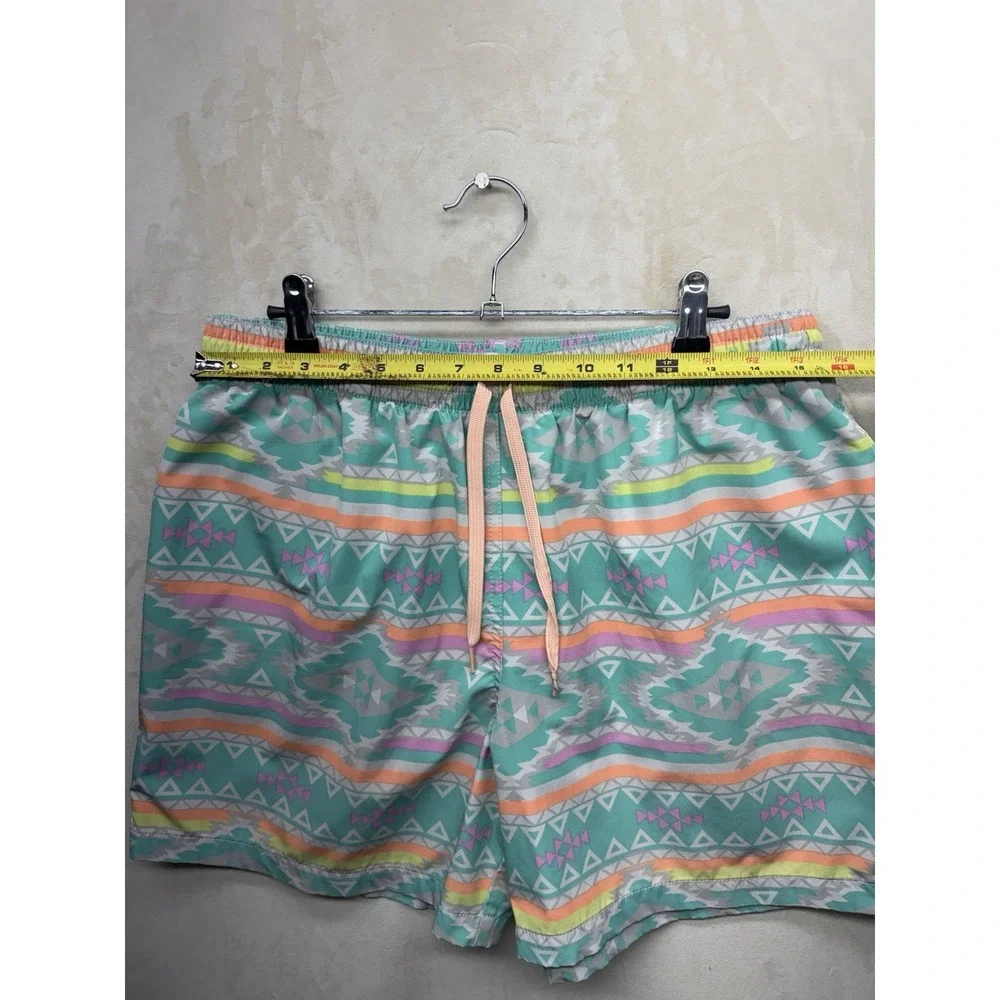 Chubbies Swim Trunks Men XL  Mint Green Aztec Tribal Neon 5.5